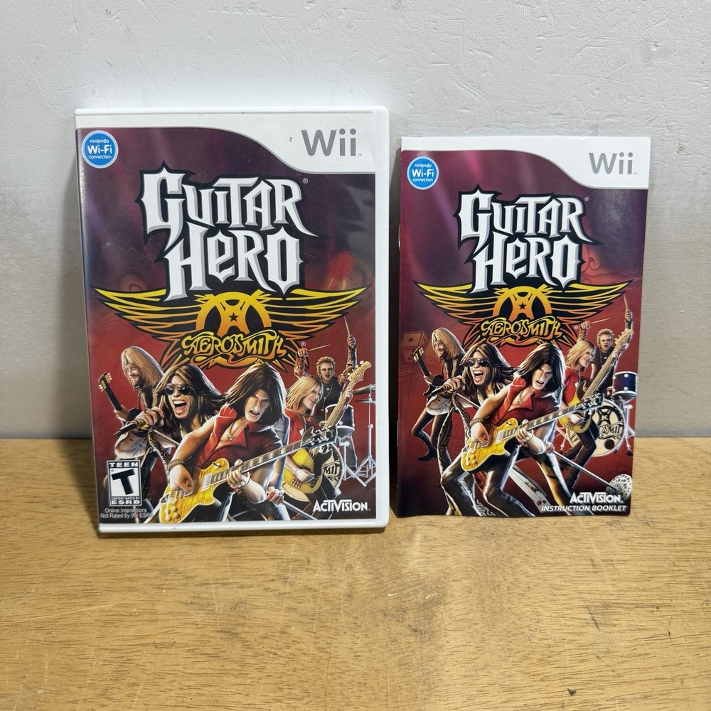 Guitar Hero Aerosmith Nintendo Wii 2008 CIB Tested Activision 0047875953437